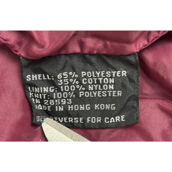 Vintage Members Only Burgandy Bomber Jacket Mens Large Full Zip - Picture 11 of 15